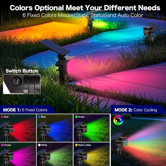 Detalle 1 de Adewalk Adewalk 4 fari solari RGB IP65