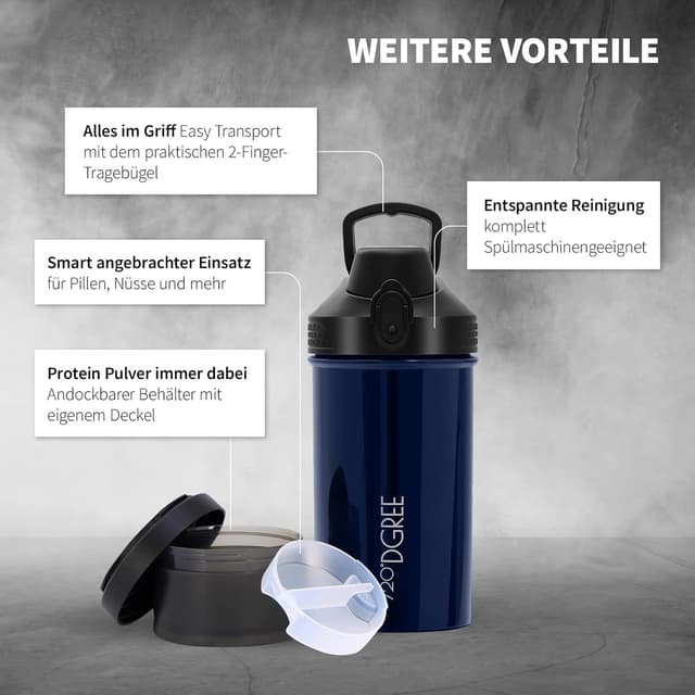 Detalle 1 de 720°DGREE Fitness Shaker uberShaker - Mezcla Perfecta para Proteínas 💪