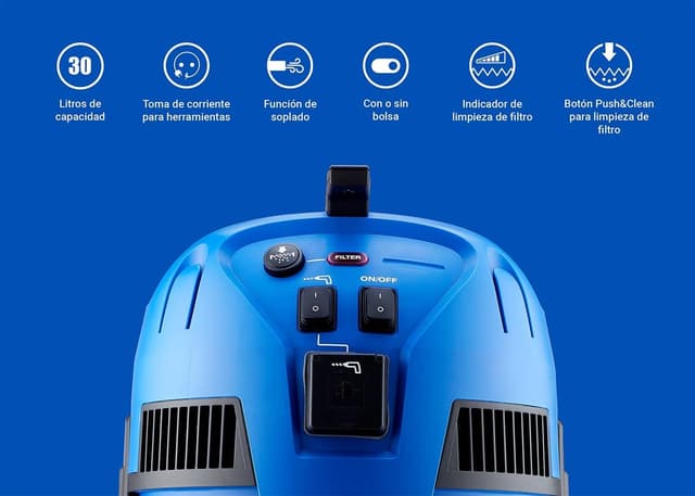 Detalle 2 de Nilfisk Multi II 30L T 1400 W, aspirador seco y húmedo 🧹