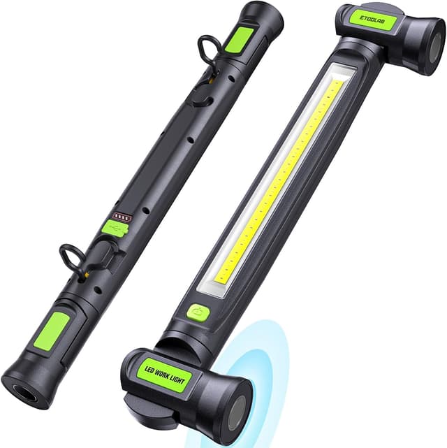 Detalle de Arbeitsleuchte 3000LM – Werkstattlampe LED mit Magnet & Haken, 3 Farbtemperaturmodi, USB‑C Schnellladen (5200 mAh) – Black