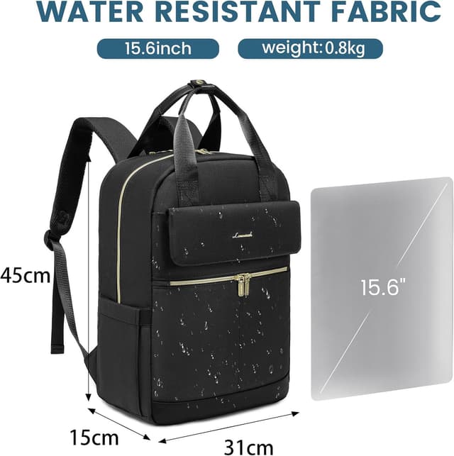Detalle 1 de LOVEVOOK Laptop Rucksack 15,6 Zoll für Damen