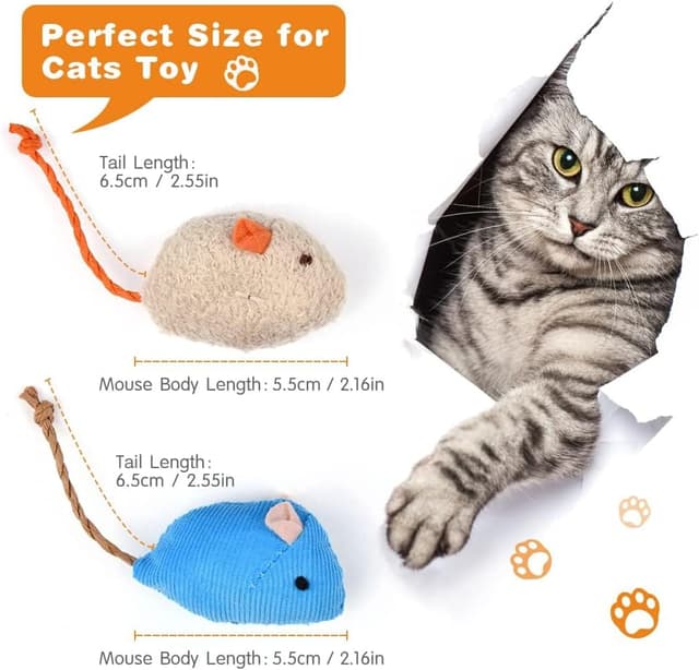 Thumbnail 1 de Adiwo Set di 9 Topolini giocattolo per gatti 🐭