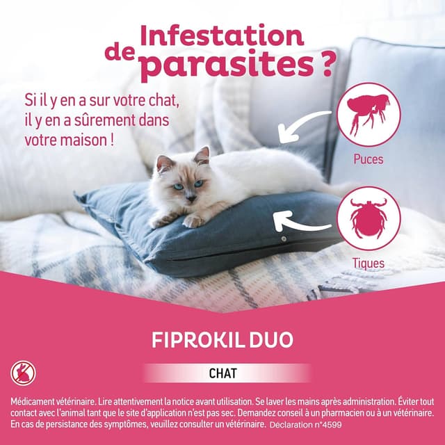 Detalle 2 de Fiprokil Duo Chats 2 pipettes 🐱