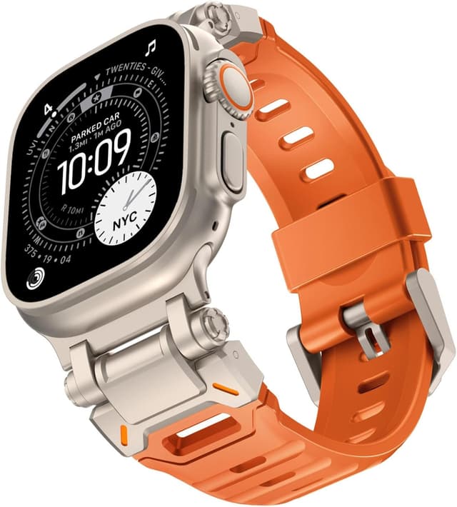 Detalle de Bracelet sport robuste KADES en TPU/FKM pour Apple Watch Ultra 3/2/1 et Series (49 à 42 mm)