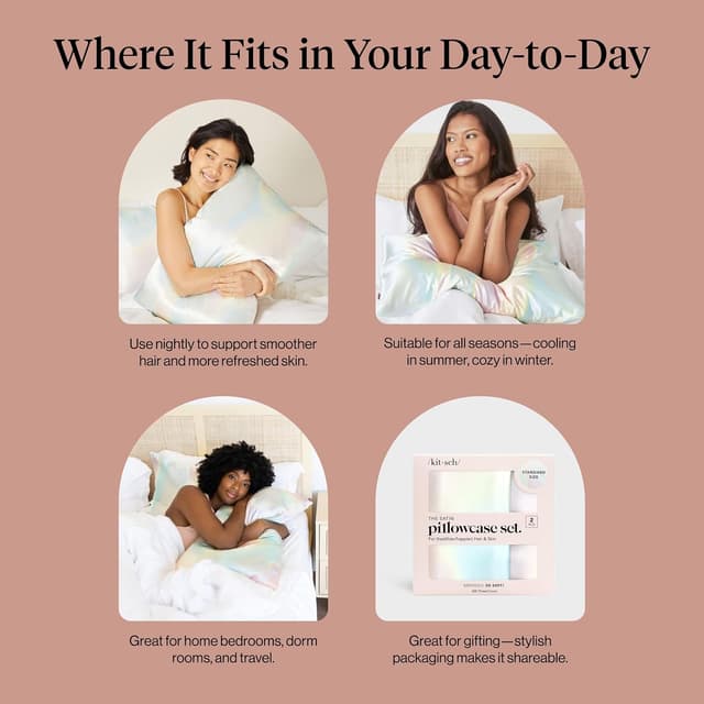 Thumbnail 5 de Kitsch Satin Pillowcase 19"x26"