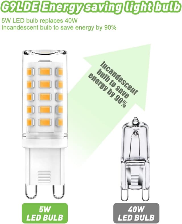 Detalle 2 de G9 LED Bulb Warm White 3000K, 5W 560lm Capsule (Non-Dimmable) – 6 Pack