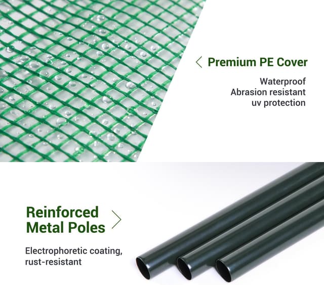 Detalle 1 de Ohuhu Tomatengewächshaus mit PE-Abdeckung und Fenstern – Foliengewächshaus für Balkon & Garten (200x77x170 cm)