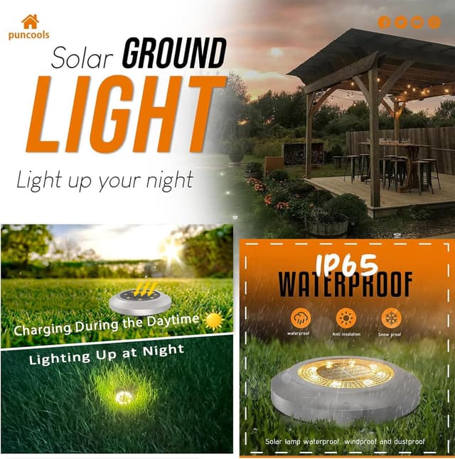 Detalle de Solar garden ground lights 12 pack