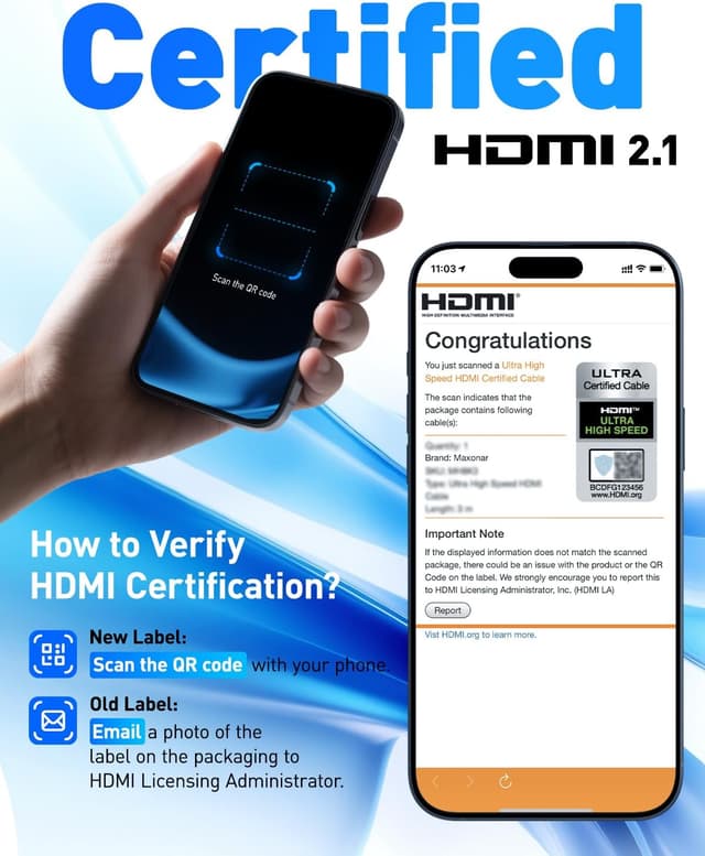 Thumbnail 1 de Maxonar 10K 8K HDMI 2.1 Kabel 3m