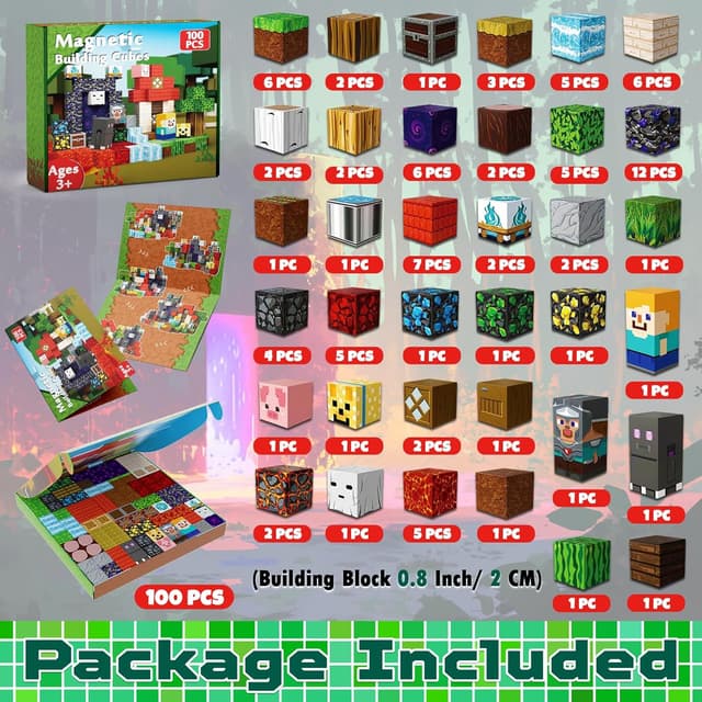 Thumbnail 1 de ToyUnited Magnetic Blocks 100-piece magnetic set