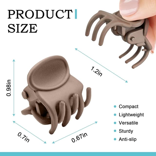 Detalle de HOYOLS lot de 35 mini barrettes griffes anti-dérapantes pour cheveux fins et franges