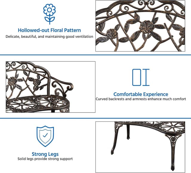 Thumbnail 3 de Yaheetech Banco de Exterior 2–3 Plazas