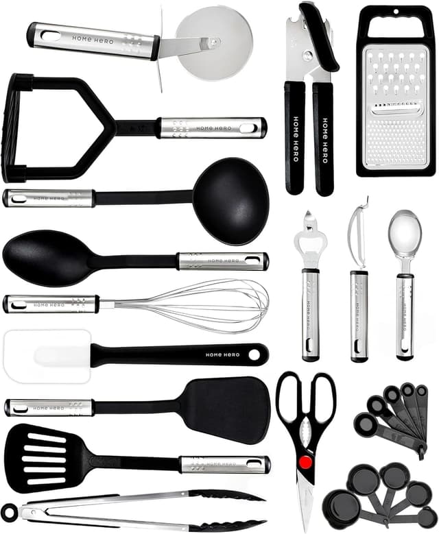 Detalle de Kitchen utensils set 25-piece non-stick