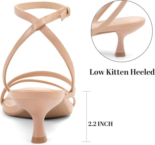 Thumbnail 4 de NIEARDAN Women's Kitten Heel Sandals 2-inch 👠