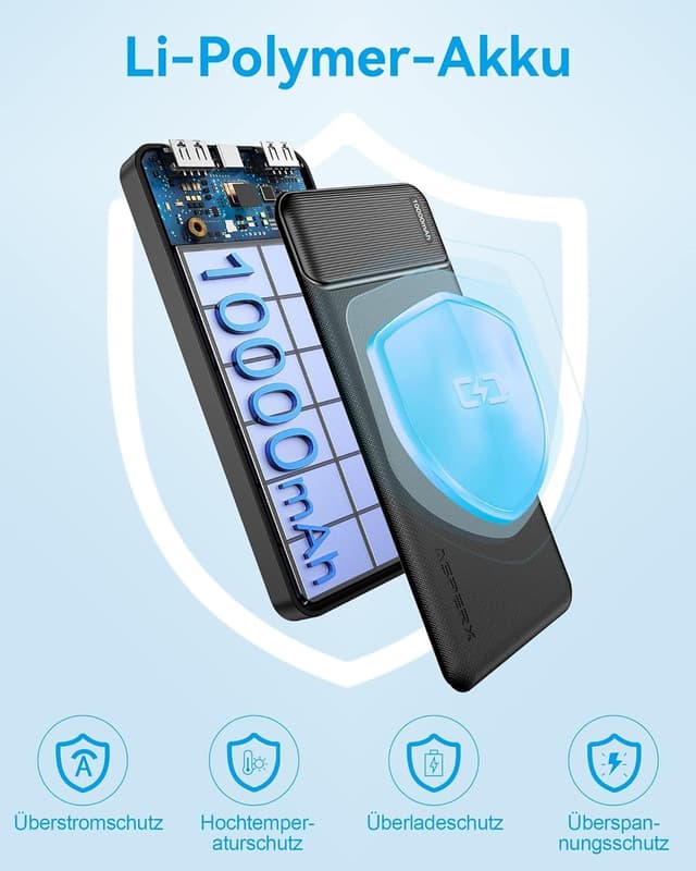 Thumbnail 4 de AsperX Power Bank 10000mAh 2 Stück