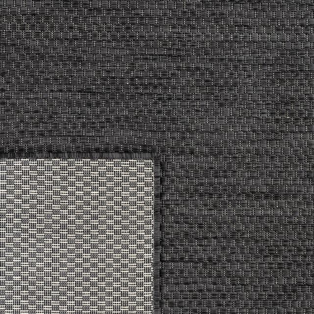 Detalle 2 de Paco Home Outdoor Teppich Flachgewebe in Sisaloptik, Anthrazit, 240x340 cm – wetterfest & pflegeleicht
