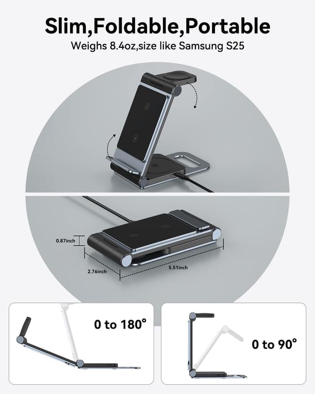 Thumbnail 4 de Samsung 3-in-1 Wireless Charger Stand for S25 Ultra