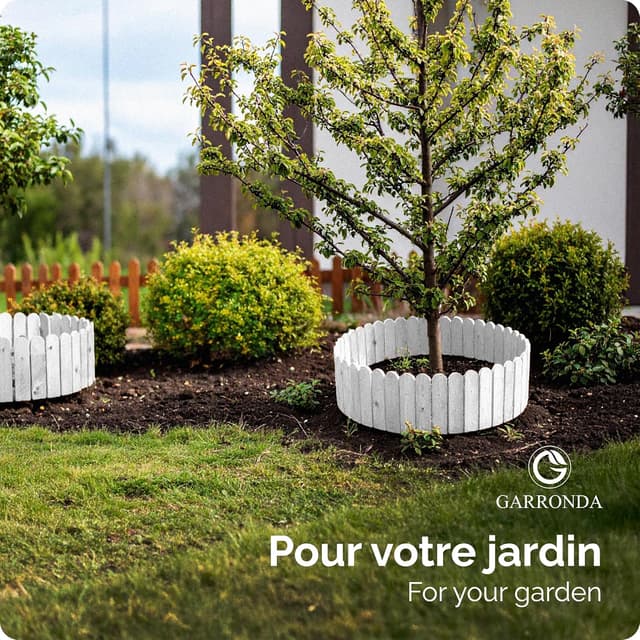 Detalle de Garronda GD-0148 : bordure de jardin en bois (Graphite) 100 cm, hauteur 10 cm