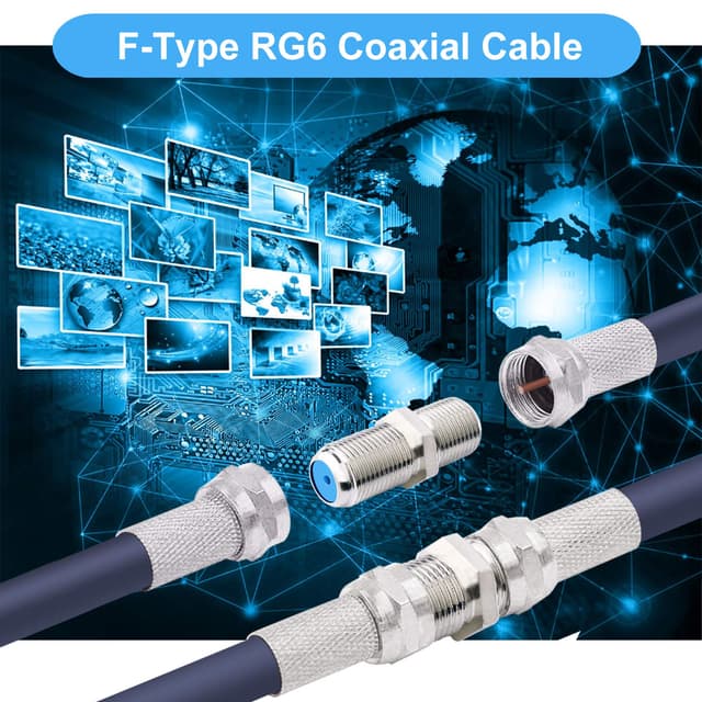 Detalle de SAISN F81 F-Type Coaxial Cable Connector (3GHz) RG6 Extension Adapter, Pack of 10 (Silver)