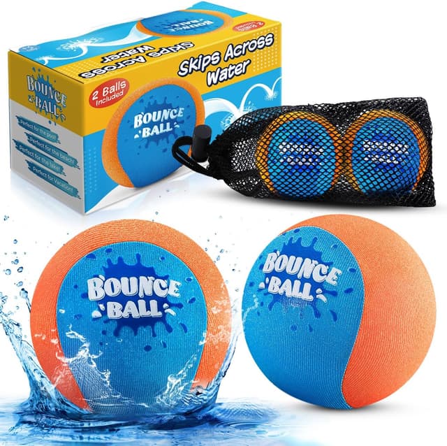 Detalle de KmmiFF Wasser-Sprungball (2er-Set) für Outdoor-Spiele am Strand, See & Pool – für Kinder von 5 bis 12 Jahren