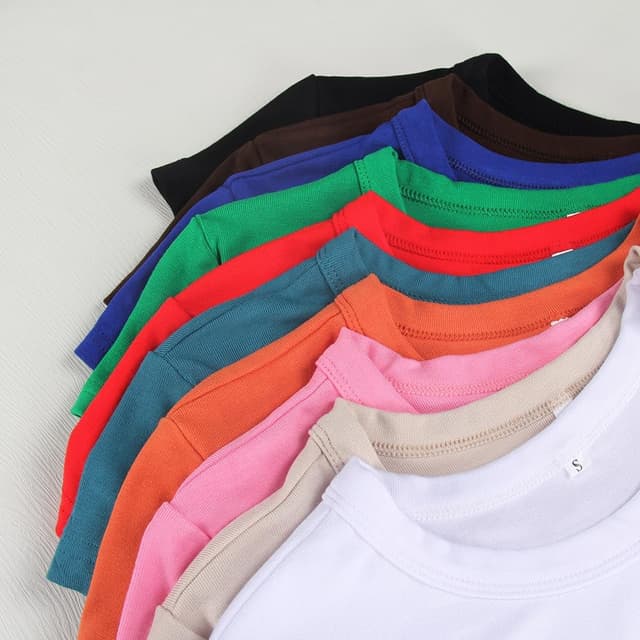 Thumbnail 5 de GEMBERA Women’s Stretchy Ribbed High Neck Short Sleeve Gym Top (Rayon/Spandex)