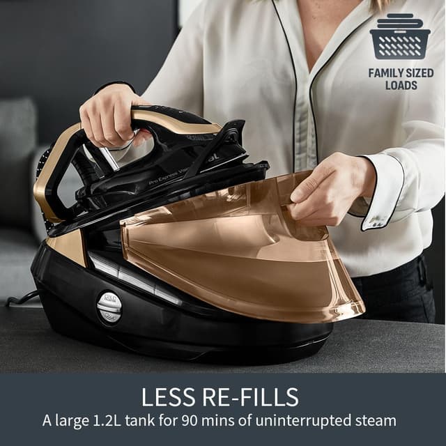 Detalle de Tefal GV9820G0 Pro Express Vision smart steam generator iron (9 bar) – black & gold