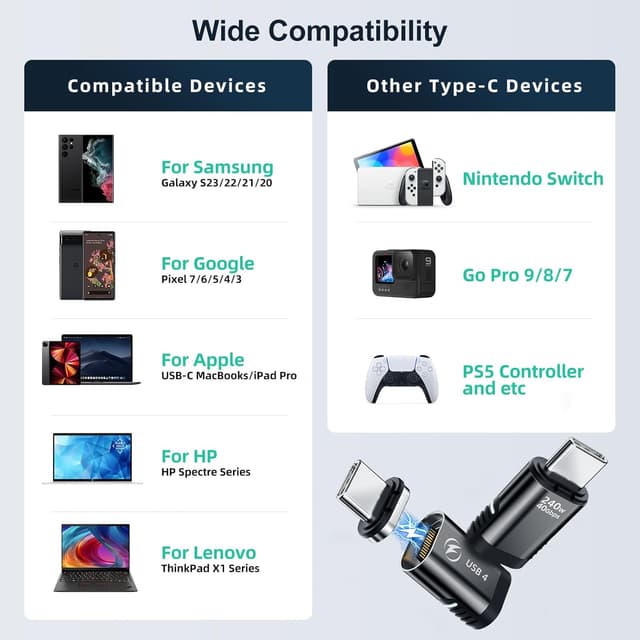 Thumbnail 5 de HanCenDa Magnetischer USB-C Adapter 24Pin 180°