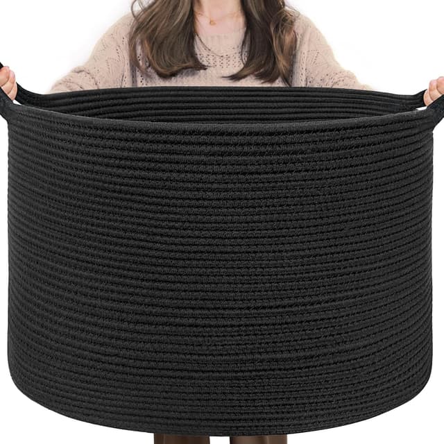 Thumbnail 6 de TIMEYARD Aufbewahrungskorb Kinderzimmer – großer Wäschekorb aus Baumwollgeflecht (55 x 55 x 35 cm), braun