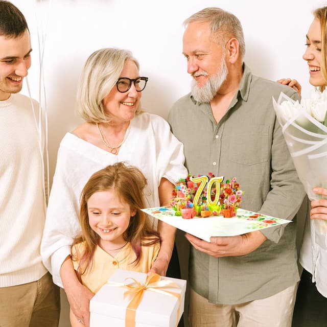 Detalle 2 de GREETING ART 70 Geburtstagskarte mit Pop-up