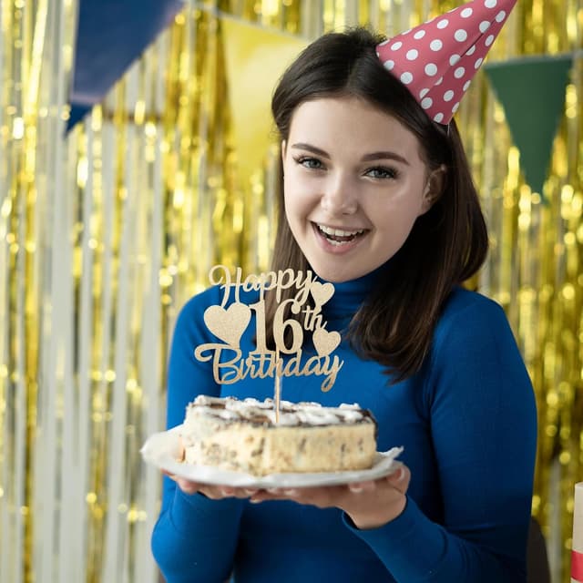 Thumbnail 5 de Bliceon Rose Gold 16th Birthday Cake Topper