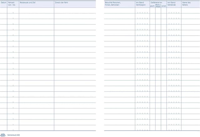 Detalle 2 de AVERY Zweckform 223 Fahrtenbuch A5, 80 Seiten 📒