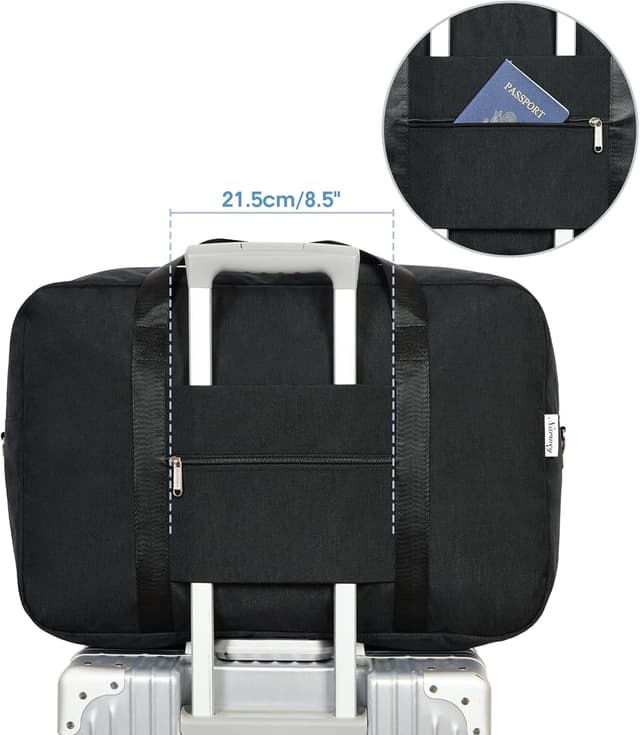 Detalle 2 de Large Cabin Bag 56x45x25 (40L) Weekend Overnight Bag – Army Green with Shoulder Strap