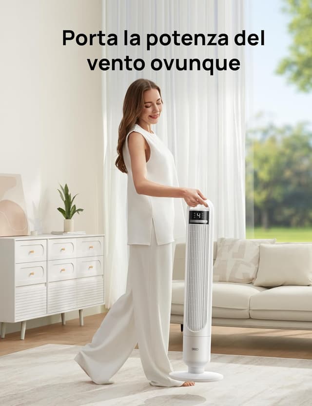 Thumbnail 6 de DREO ventilatore a torre smart per camera da letto 28 dB, 4 velocità, 3 modalità, controllo app e oscillazione 90°