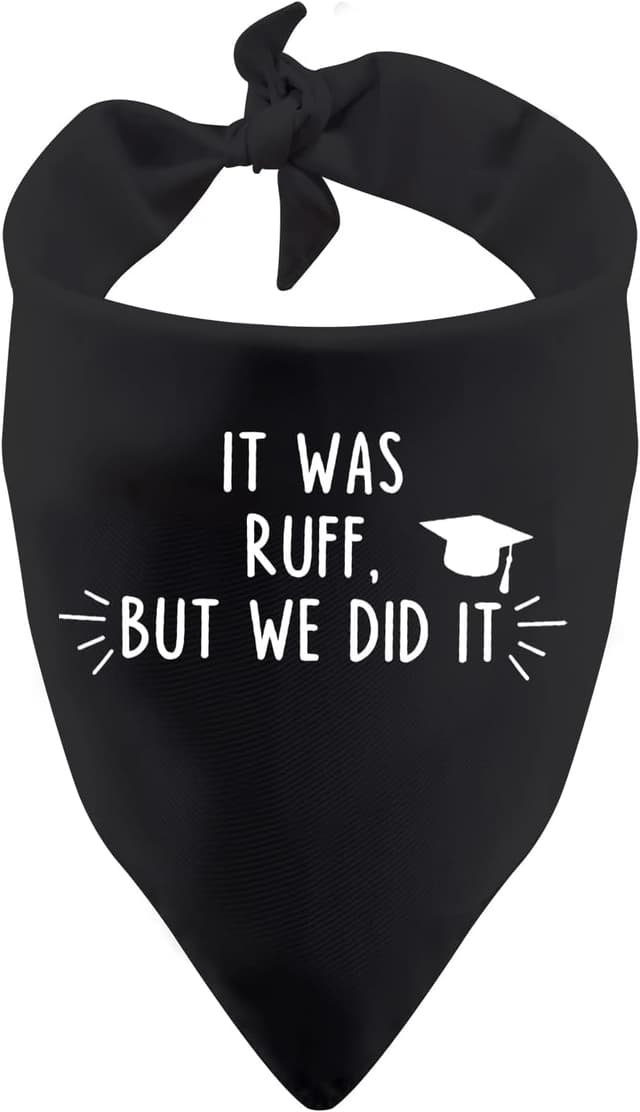 Imagen de Graduation Dog Bandana "It Was Ruff, But We Did It" en OfertitasTOP