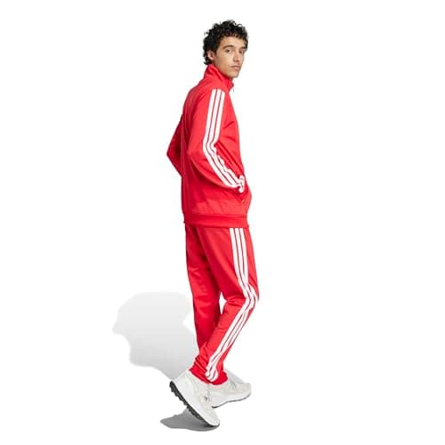 Detalle 2 de adidas Hombre Sportswear Basic 3 Stripes Tricot Tracksuit (pure ruby/white) talla M