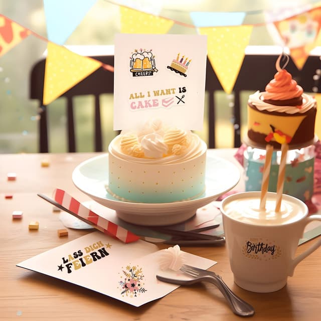 Thumbnail 5 de Hongma Geburtstag Sticker Set Transparent 160 Motive