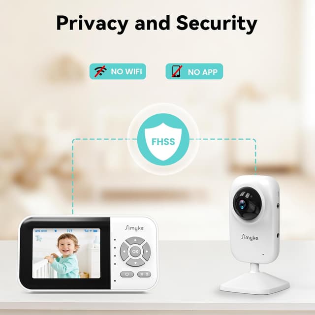 Detalle de Simyke Baby Monitor with Camera & 2.8 Inch Screen (No WiFi) with 2-Way Talk and VOX mode
