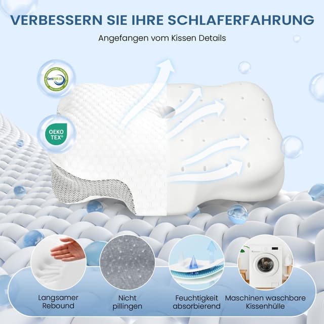 Detalle 2 de Dozion Memory Foam Nackenkissen 10/13 cm