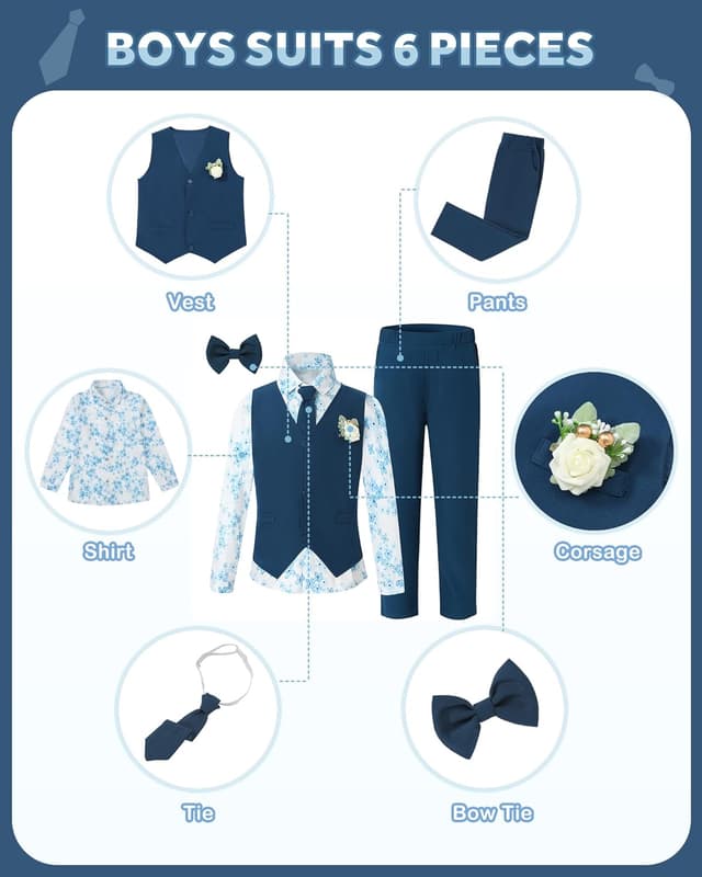 Thumbnail 3 de SANMIO Toddler Boys 6-Piece Suit Set 👔