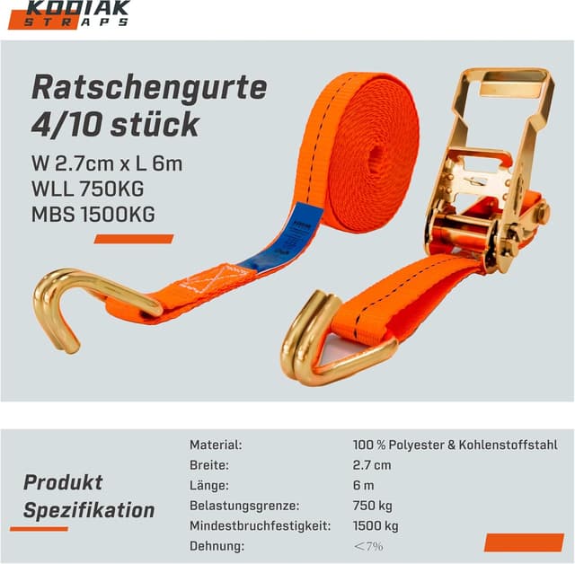 Detalle 2 de KODIAK STRAPS Spanngurte 27 mm, 6 m