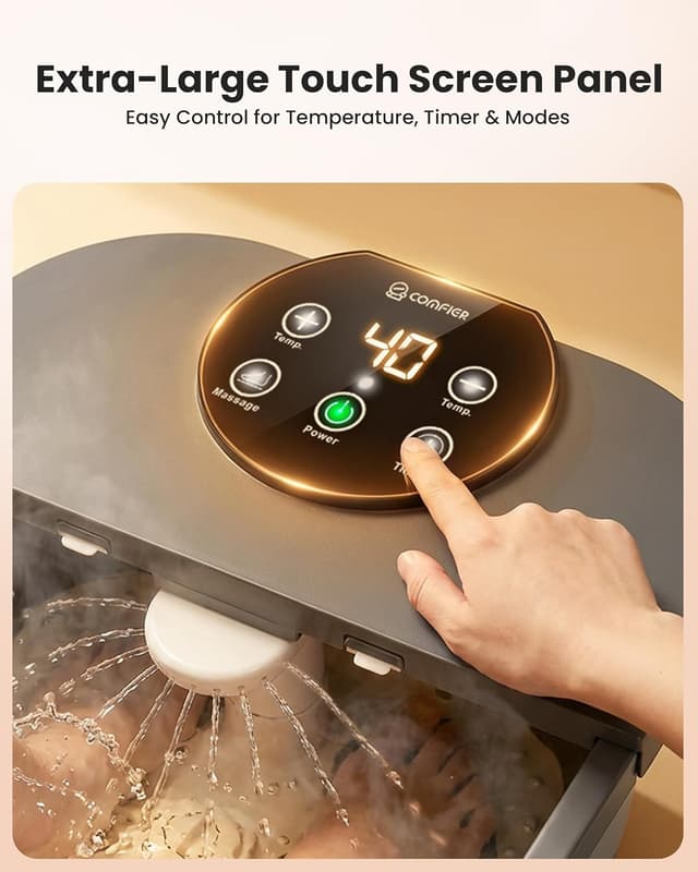 Thumbnail 6 de COMFIER Electric Foot Spa with Heat & Automatic Massage (180° surround water spray, LED display)