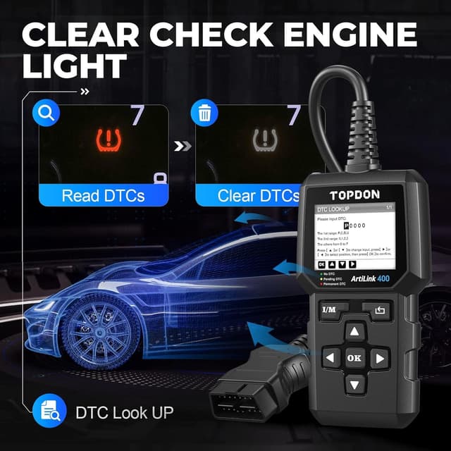 Detalle 1 de TOPDON AL400-E OBD2 Scanner for Engine Diagnostics