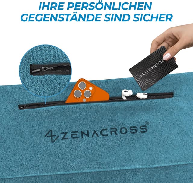 Thumbnail 2 de ZENACROSS Fitness Handtuch Mikrofaser 120x50