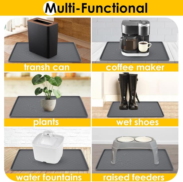 Thumbnail 6 de AVYDIIF Silicone Dog & Cat Food Mat (48×30cm) – Waterproof, Anti-Slip Pet Feeding Mat with Raised Edge