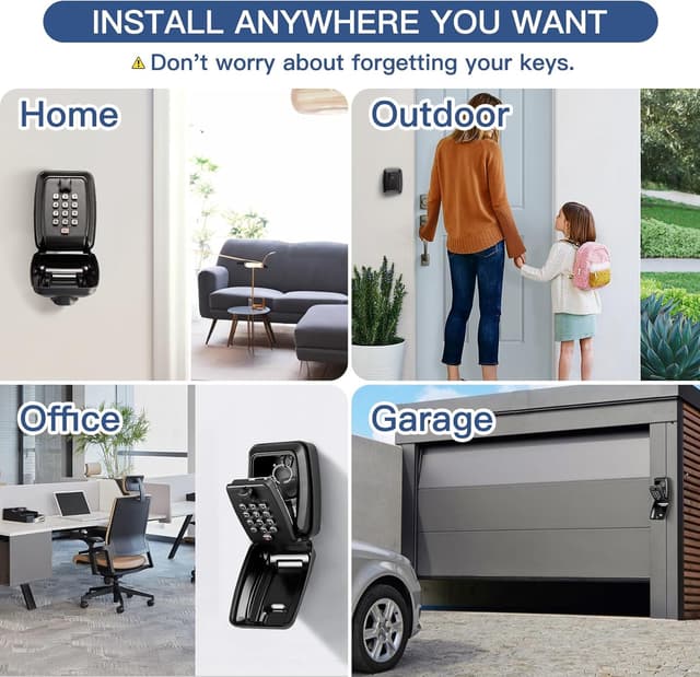 Thumbnail 6 de Tuocal Wall Mounted Key Safe with 12-Digit Resettable Combination and Weatherproof Cover