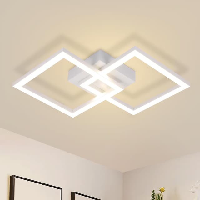 Detalle de Homefire LED-Deckenleuchte für Küche & Flur, 24 W, warmweiß (3000 K), eckig, 47 x 29,5 x 6 cm