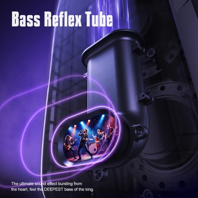 Detalle de 180W PEAK W-KING Bluetooth Musikbox mit 105 dB, IPX5, LED-Licht & 24h Akku