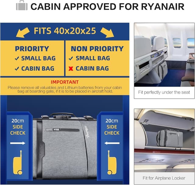 Thumbnail 4 de YOUNGOA Mochila Cabina Ryanair 20L con Compartimento Portátil ✈