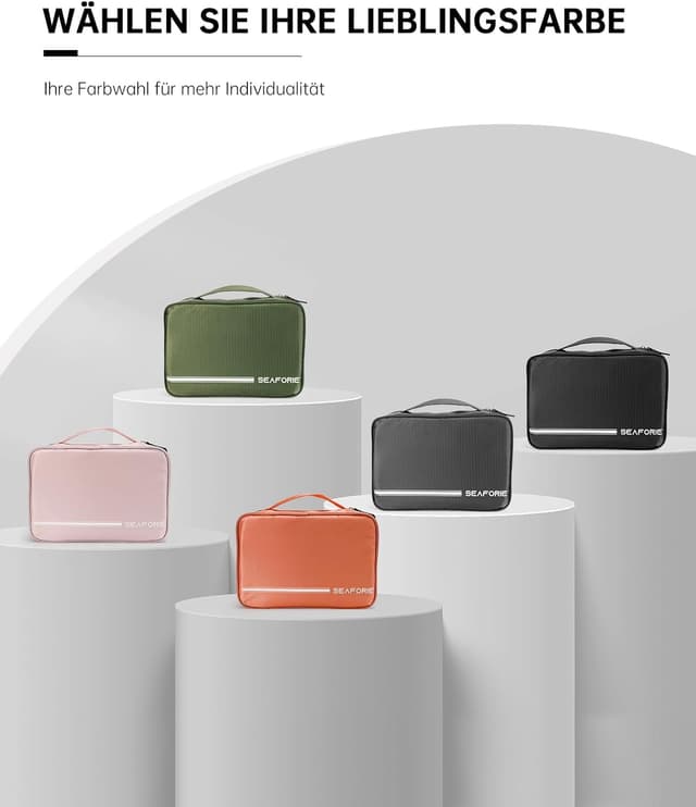 Thumbnail 6 de Seaforie Groß Kulturtasche mit 4-fach Fächern und 360° Aufhängehaken – wasserdicht für Reisen & Camping