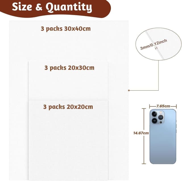 Detalle 2 de Koncci Canvas Panels Set-9 Packs (20x20, 20x30, 30x40)